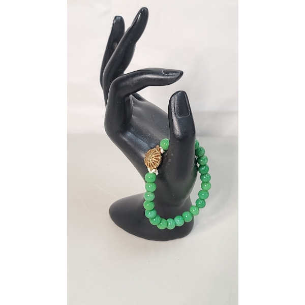Jadeite Bracelet With Gold Embellishment 