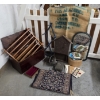 Image 1 : Large Collection Of Vintage Items Including Stamps, Burlap Sack, 12''x12''x25'' Wood Trunk, Postcard