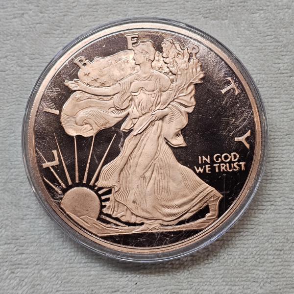 5 oz Walking Liberty .999 Fine Copper Round
