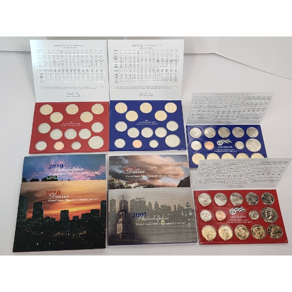 8 - United States Uncirculated Coin Sets: 2011-P&D, 2010-P&D, 2007-P&D, 2008-P&D