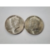 Image 1 : Two 1964 Kennedy Half Dollars - 90% Silver U.S. Coins - FV: $1.00