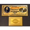 Image 1 : 2 Pcs Historic 1878 Pure 24k .999 Replica Gold Foil $10,000 EAGLE & FLAG United States Large Note