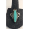 Image 1 : Vintage Southwestern-style Sterling Silver Ring With Turquoise - Size 9 - Weight: 6.5g