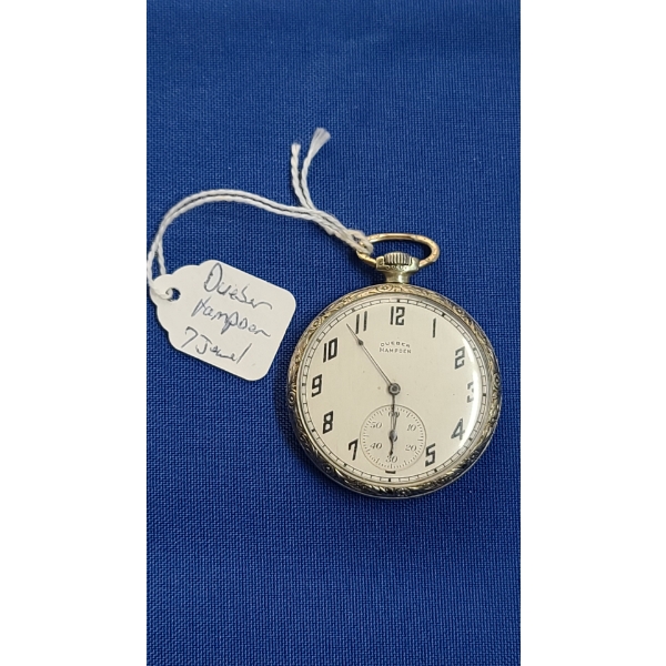 Dueber Hampden 7 Jewel Open Face Pocket Watch - Works