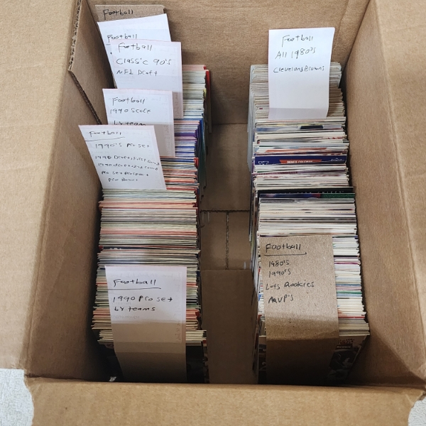 Large Box of Assorted Football Trading Cards - See Pics for Examples! 