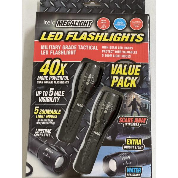 ITEK Megalight LED Flashlights Value Pack - Brand New In The Packaging