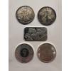 Image 1 : 5 - .999 Fine Silver Ounces - One Troy Ounce Each - Incudes 2 American Eagles - Great Lot