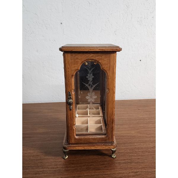 Vintage Wood Jewelry Cabinet - Approx. 12in Tall