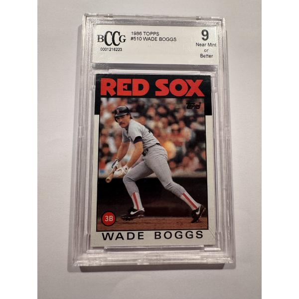 1986 Topps Wade Boggs Red Sox Baseball Card - Beckett Grade 9 - Incredible Card