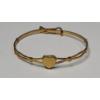 Image 1 : Small Vintage Gold-Filled Heart Bangle Bracelet - Weight: 4.2g