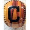 Image 4 : Cleveland Indians Collector's Baseball ft. Chief Wahoo - Unique Wood Grain Color 