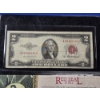 Image 2 : Series 1953-A United States Note $2 Bill Red Seal in Folder w/ Info Card & COA - Great Condition