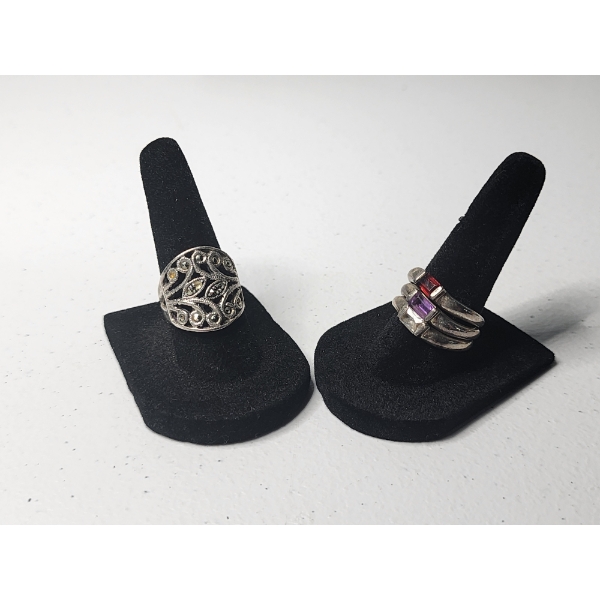 4 Assorted Sterling Silver Rings - Sizes 7-8 - TW: 14.9g