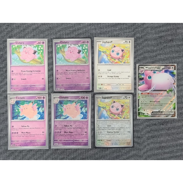 Lot of Seven Assorted Pokemon 151 Near Mint Trading Cards - Commons, Reverse Holo & Holo