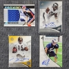 Image 1 : Four Assorted Numbered & Autographed Football Trading Cards Including Game Used Jersey Patch Card!