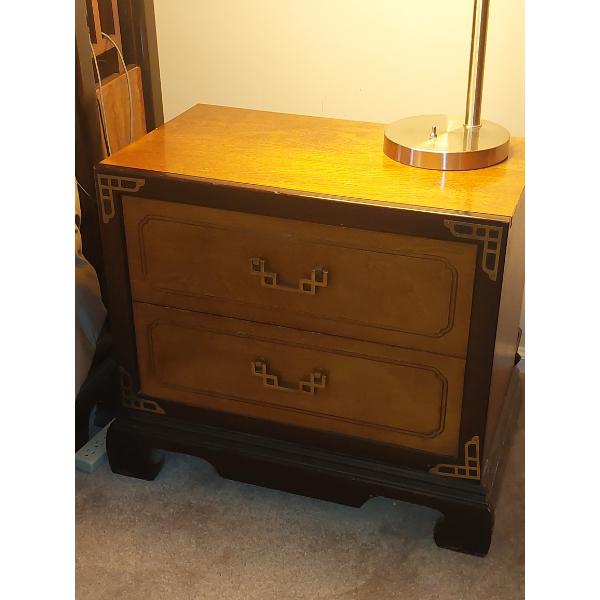 Pair Of Matching Oriental Themed BR Night Stands - See Pics-  Part of Matching Bedroom Suite