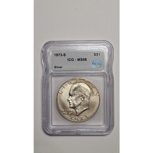 ICG 1973-S MS66 40% Silver Eisenhower Dollar
