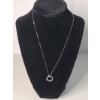 Image 1 : 14K White Gold Hoop Pendant On 14K White Gold 18" Necklace - Weight: 2.9g