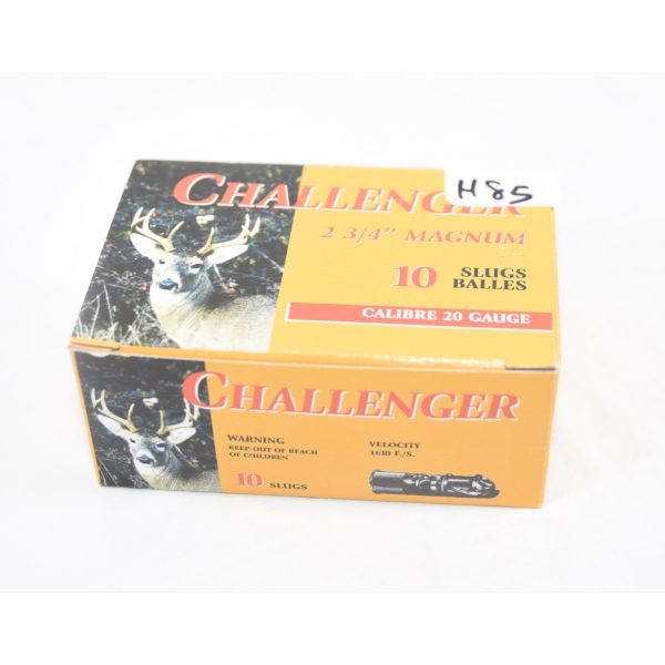 10 Rounds Challenger 20ga 2 3/4" Magnum Slugs