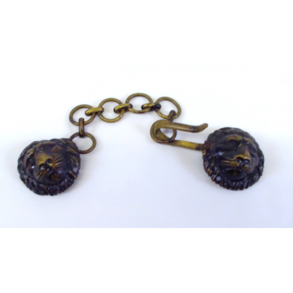 Victorian Copper Lion Cloak Clasp