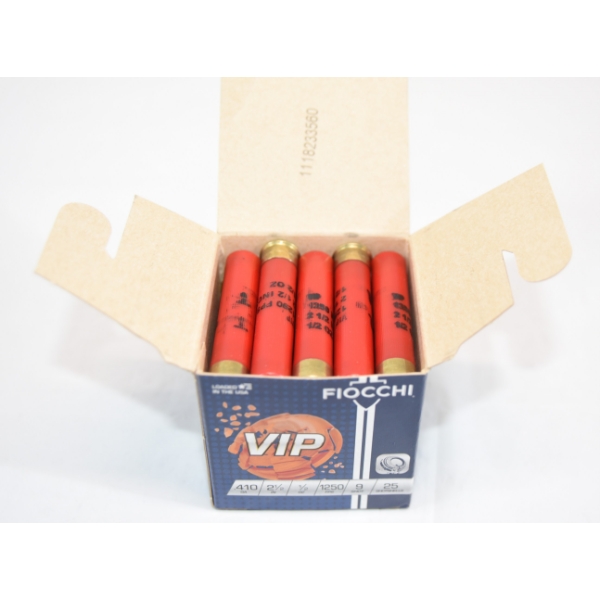 25 Rounds Fiocchi VIP .410 Gauge 2-1/2" 1/2Oz 9 Shot Ammunition