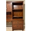 Image 4 : Mahogany Oak L-Shaped Desk & Filing Cabinets 