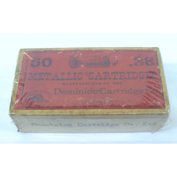 50 Rounds Dominion Cartridge Company .38 Short Caliber R.F. Ammunition