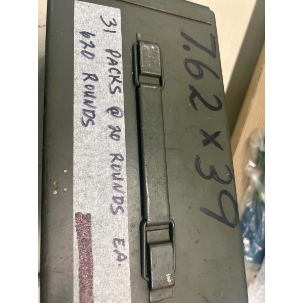 620 Rounds 7.62 x 39 Ammunition In Green Military Ammo Can