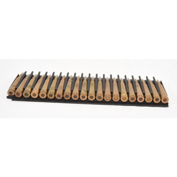 20 Rounds Surplus 8x63 Caliber Ammunition On Feed Strip