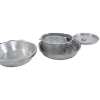 Image 5 :  A Stainless Canteen Frying Pan With A Green Nylon Cover
