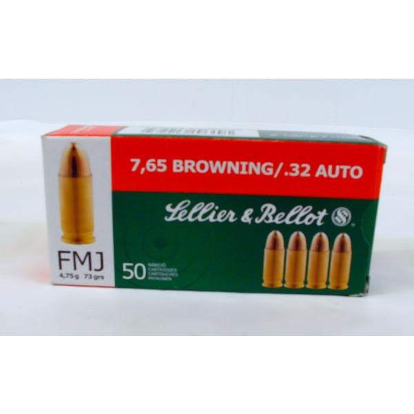 50 Rounds Sellier & Bellot .32 Auto Ammunition 