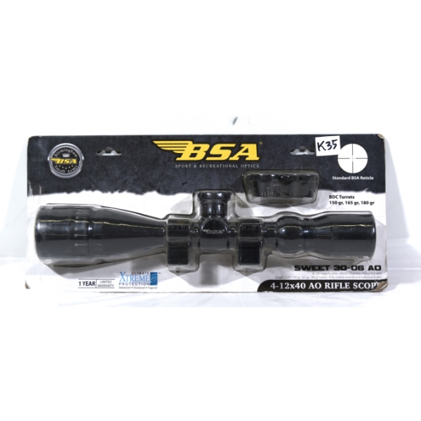 BSA 4-12x40 AO Rifle Scope for 30-06 with BDC Turrets