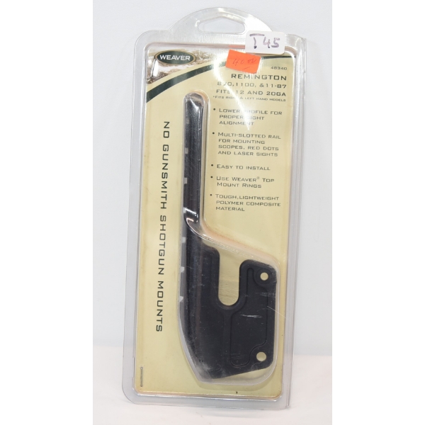 Weaver 48340 REM 870, 1100, 11-87 12ga & 20ga Shotgun Scope Base 