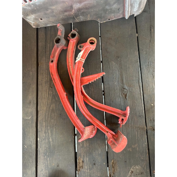 intage Red Cast Tractor Clutch & Brake Pedals, One with Parking Brake Ratchet, Possibly Farmall