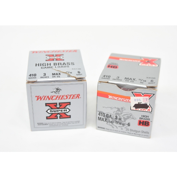 50 Rounds Winchester Super X Game Loads 410 Gauge 3" No.6 Shot Ammunition
