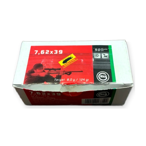 50 Rounds Geco 7.62x39 Target 124 Grain  Ammunition 