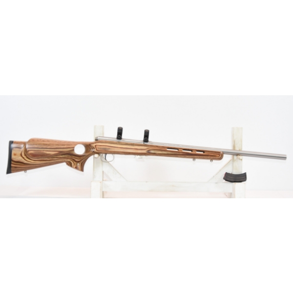 Savage Mark II Left Hand Bolt Action .22 LR Caliber Stainless Rifle With Scope Rings