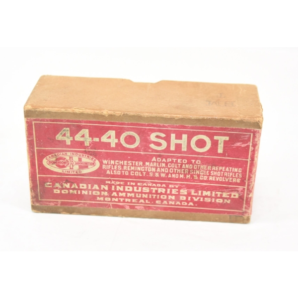 Rare CIL Slip top 44-40 shot black powder box with 6 original 44-40 shot shells