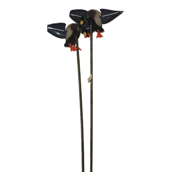 2 Mallard Pole Mount Decoys W/ Spinning Wings