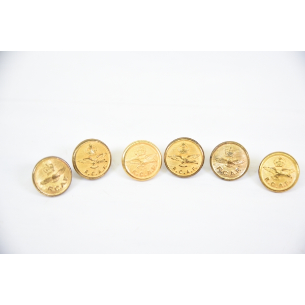 1 Set 6 R.C.A.F. Tunic Buttons