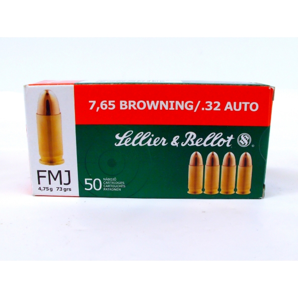 50 Rounds Sellier & Bellot .32 Auto Ammunition 