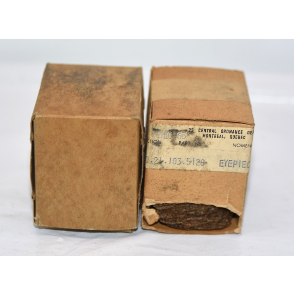Pair Of Eye Pieces From Central Ordnance Depot Montreal Quebec - Excellent Condition