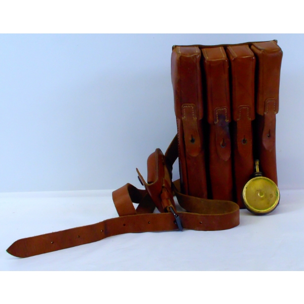 M65 Leather Ammo 4 Cell Magazine Case