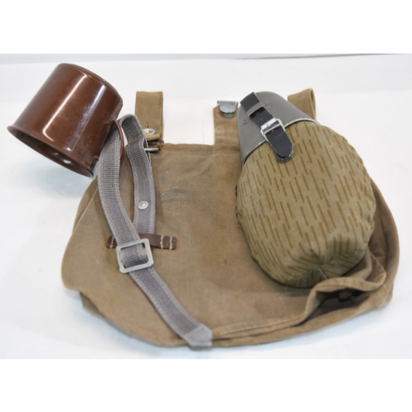Canvas Bag With Canteen & Cup Attached