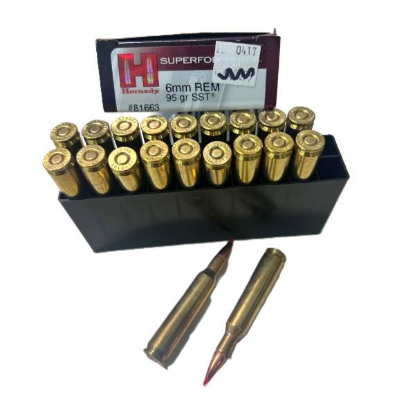 20 Rounds Hornady 6MM 96gr. SST Ammunition