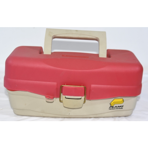 Box Lot Plano Tackle Box & Assorted Accessories 