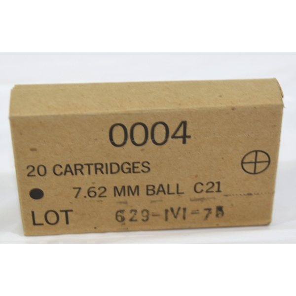 20 Rounds Unknown Brand 7.62mm Ball C21 Ammunition 
