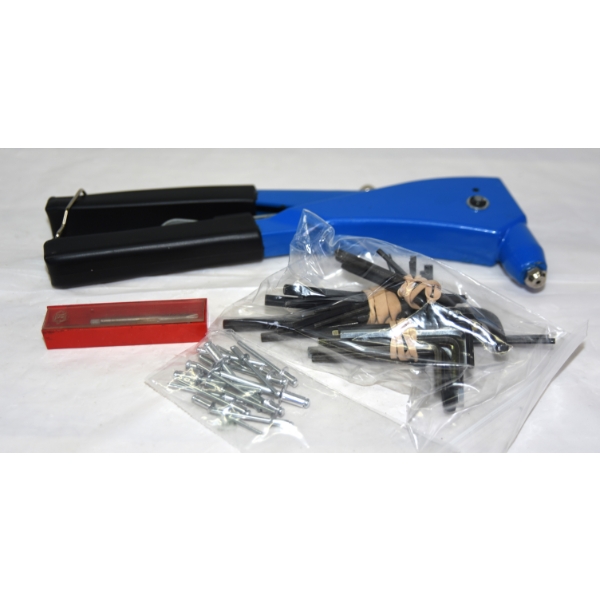 Box Lot Assorted Taps & Drill Bits & Rivet Tool With Rivets