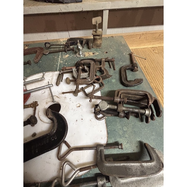 Large Lot of Vintage C-Clamps & Bar Clamps (Approx. 25+)