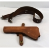 Image 5 : Competitive Edge Dynamics Brass Pouch & Brown Leather Gun Holster - Leather Cobra Gun Sling         